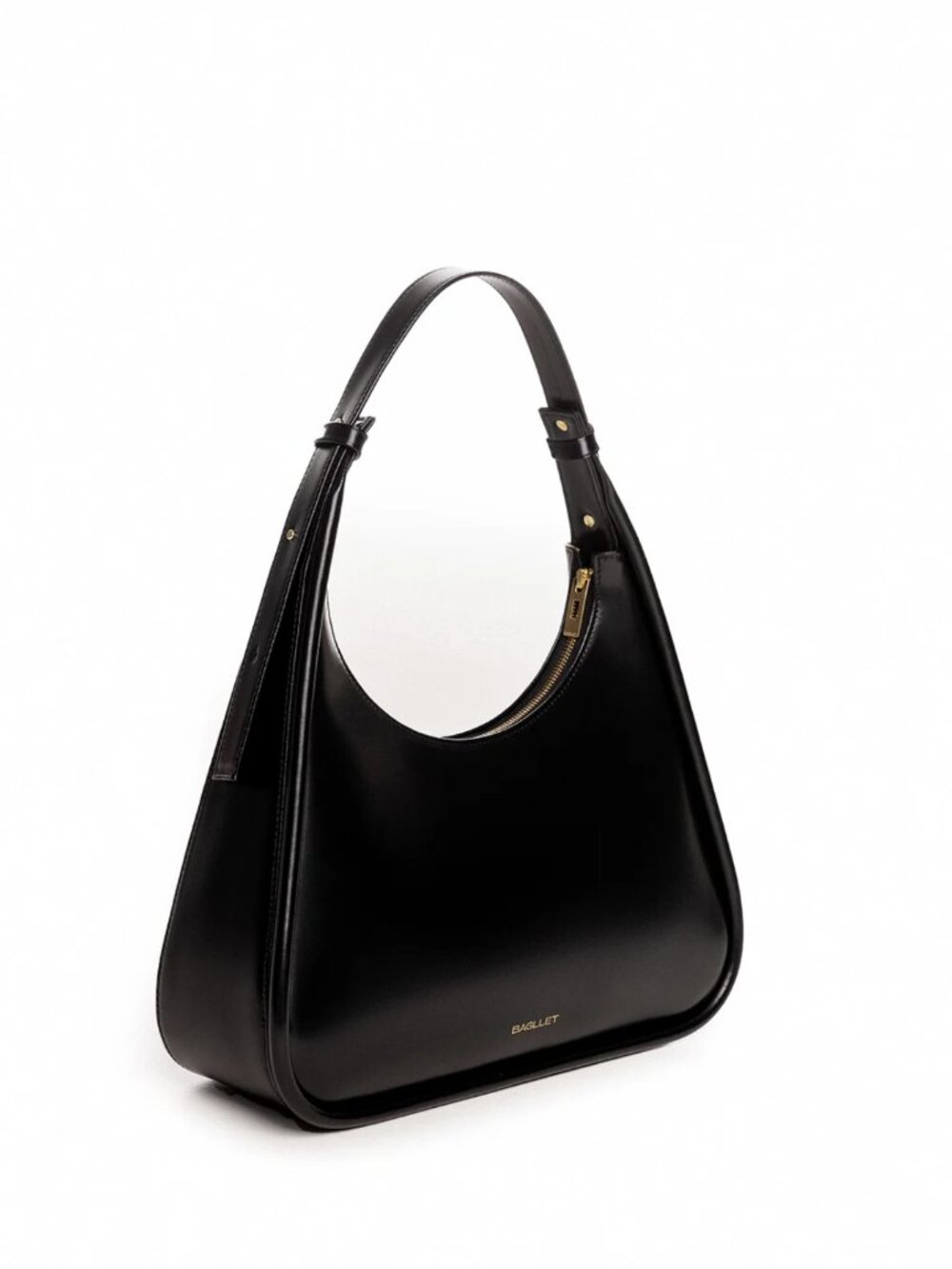 BAGLLET BG135 Black Italian Leather Large Hobo Shoulder Bag - Picture 3 of 16